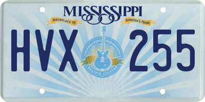 MS license plate HVX255