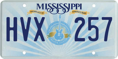 MS license plate HVX257