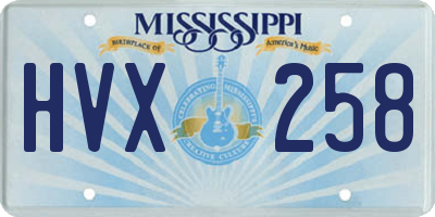 MS license plate HVX258