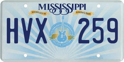 MS license plate HVX259