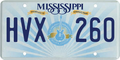 MS license plate HVX260