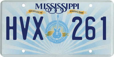 MS license plate HVX261
