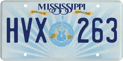 MS license plate HVX263