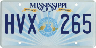 MS license plate HVX265