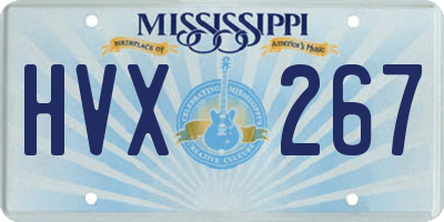MS license plate HVX267