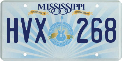 MS license plate HVX268