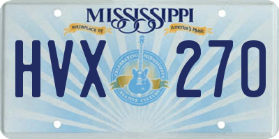 MS license plate HVX270