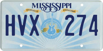 MS license plate HVX274