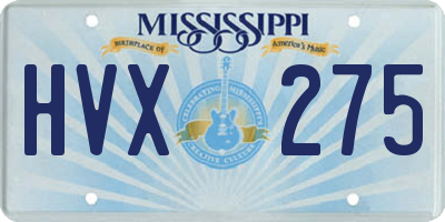 MS license plate HVX275