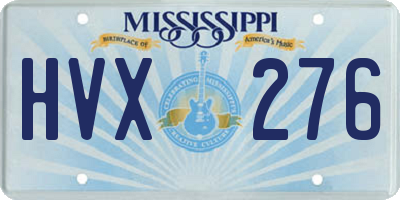 MS license plate HVX276