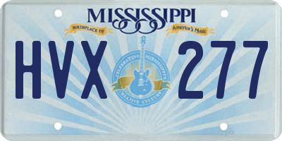 MS license plate HVX277