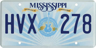 MS license plate HVX278