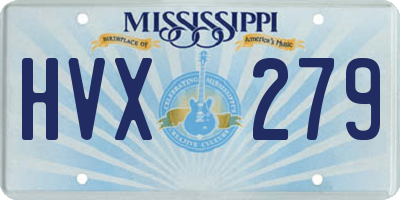 MS license plate HVX279