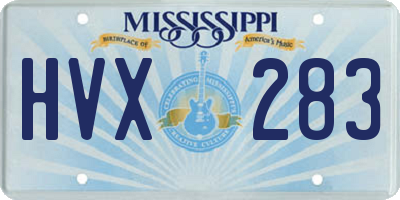 MS license plate HVX283