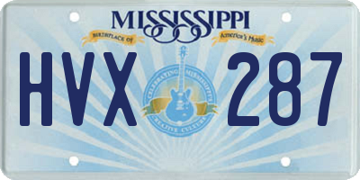 MS license plate HVX287