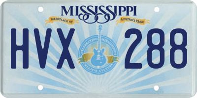 MS license plate HVX288