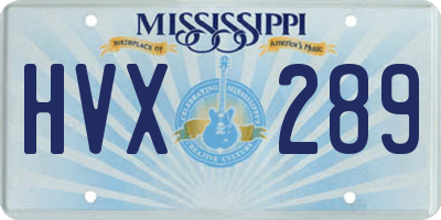 MS license plate HVX289