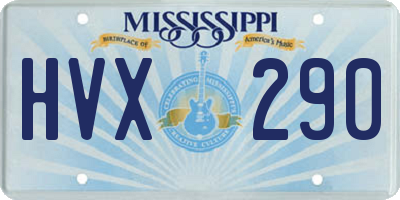 MS license plate HVX290