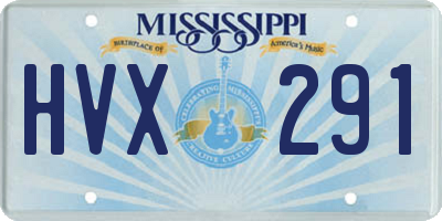 MS license plate HVX291