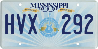 MS license plate HVX292