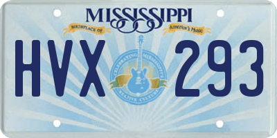 MS license plate HVX293