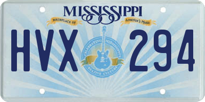 MS license plate HVX294