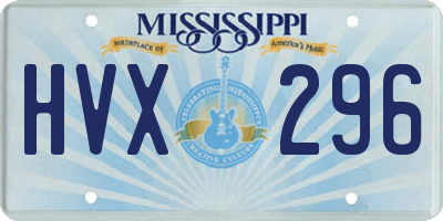 MS license plate HVX296