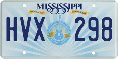 MS license plate HVX298