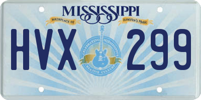 MS license plate HVX299