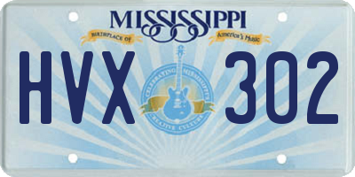 MS license plate HVX302