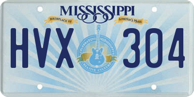 MS license plate HVX304