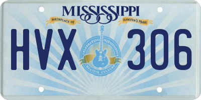 MS license plate HVX306