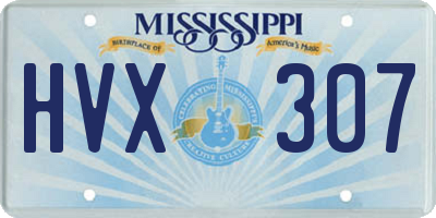 MS license plate HVX307
