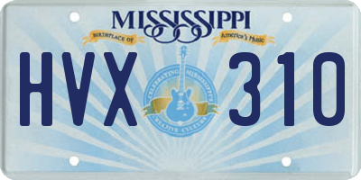 MS license plate HVX310