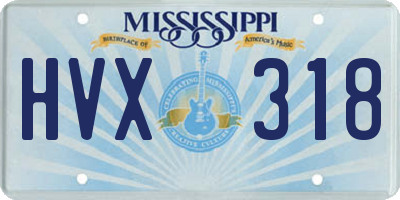 MS license plate HVX318