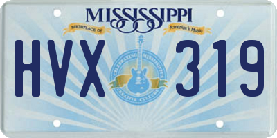 MS license plate HVX319
