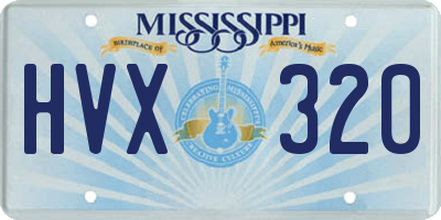 MS license plate HVX320