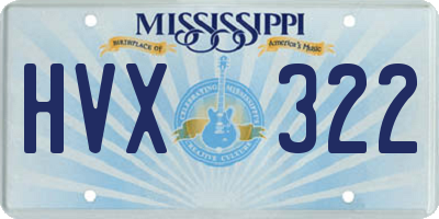 MS license plate HVX322