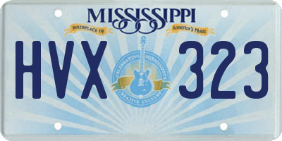 MS license plate HVX323