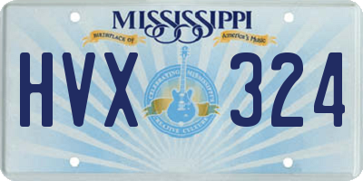 MS license plate HVX324