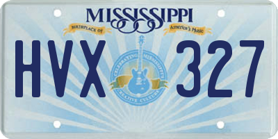 MS license plate HVX327