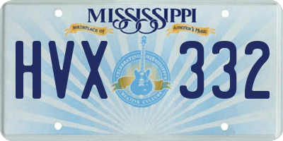 MS license plate HVX332