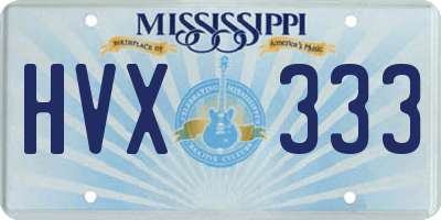 MS license plate HVX333
