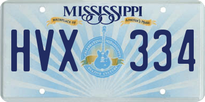 MS license plate HVX334