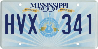 MS license plate HVX341