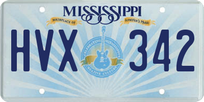 MS license plate HVX342