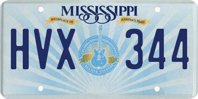 MS license plate HVX344