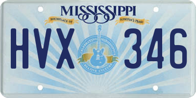 MS license plate HVX346