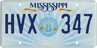 MS license plate HVX347