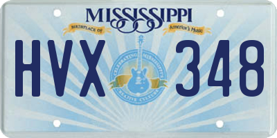 MS license plate HVX348